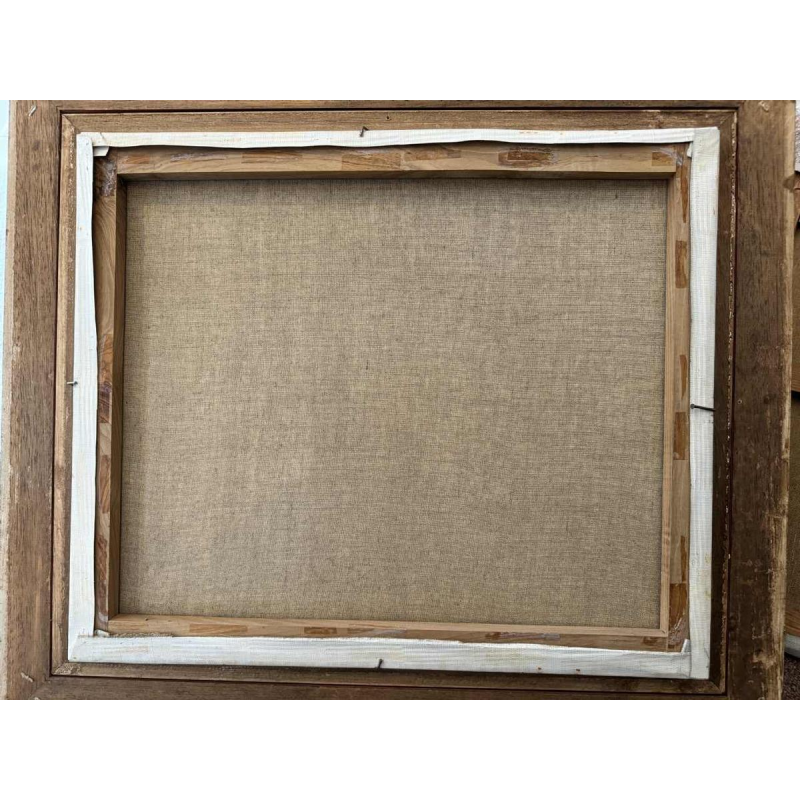 "Véliplanchistes" peinture huile sur toile ca 1980 signée, artiste à identifier