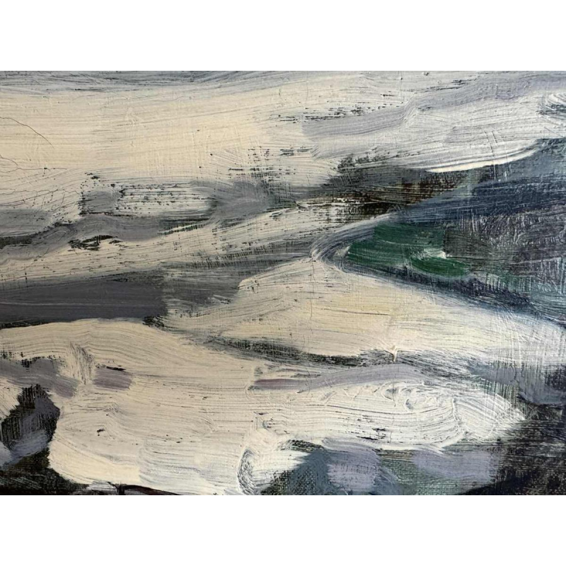 Georges BOUILLON (1891-1943) : Winter in the Ardennes painting on canvas