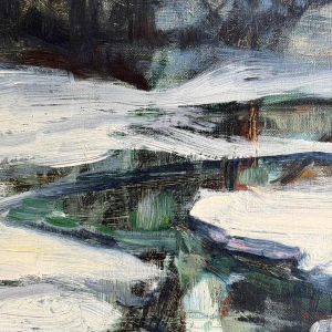 Georges BOUILLON (1891-1943) : hiver en Ardenne peinture sur toile