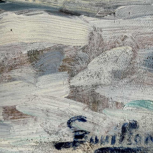 Georges BOUILLON (1891-1943) : hiver en Ardenne peinture sur toile