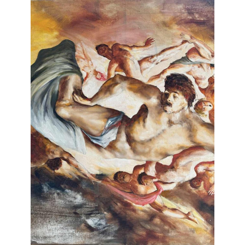 Christian HOCQUET « The last judgement » painting oil on canvas