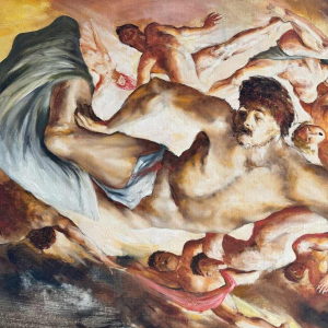 Christian HOCQUET « Le jugement dernier» peinture huile sur toile