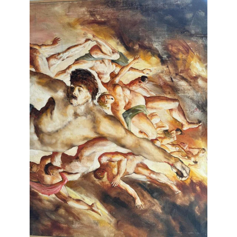 Christian HOCQUET « The last judgement » painting oil on canvas