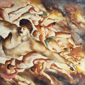 Christian HOCQUET « The last judgement » painting oil on canvas