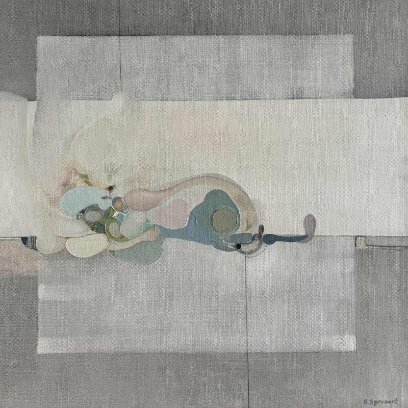 André SPRUMONT (1938-), peinture abstraite huile sur toile