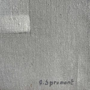 André SPRUMONT (1938-), peinture abstraite huile sur toile