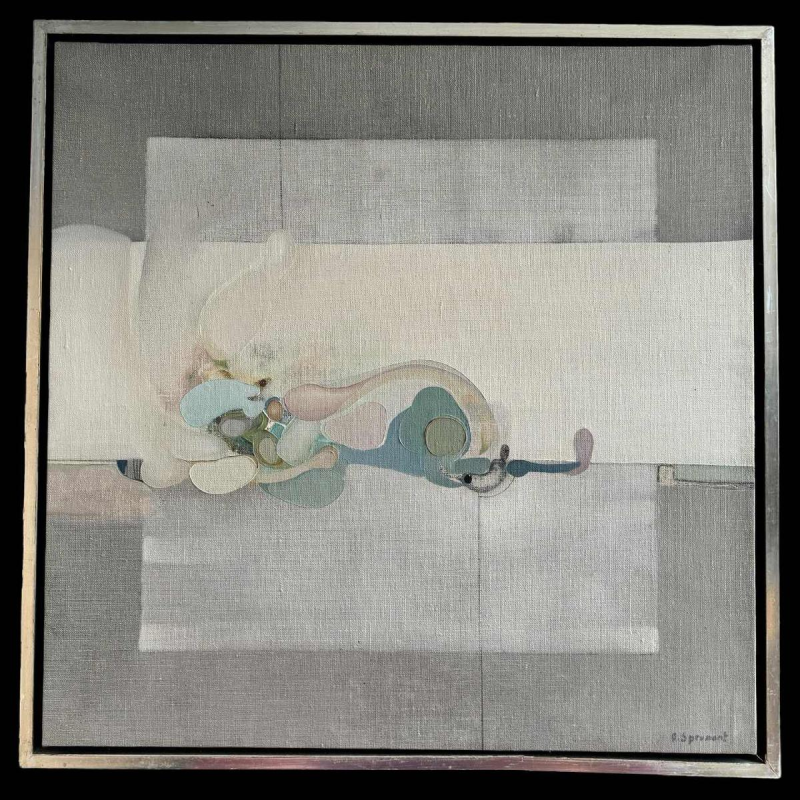 André SPRUMONT (1938-), peinture abstraite huile sur toile
