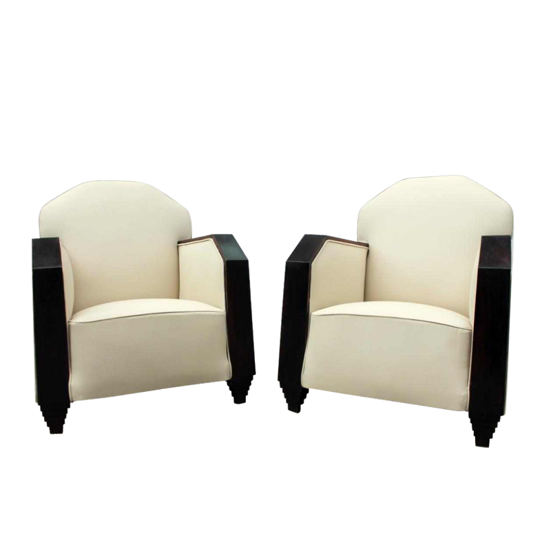 SOLD.Paire de clubs art-déco