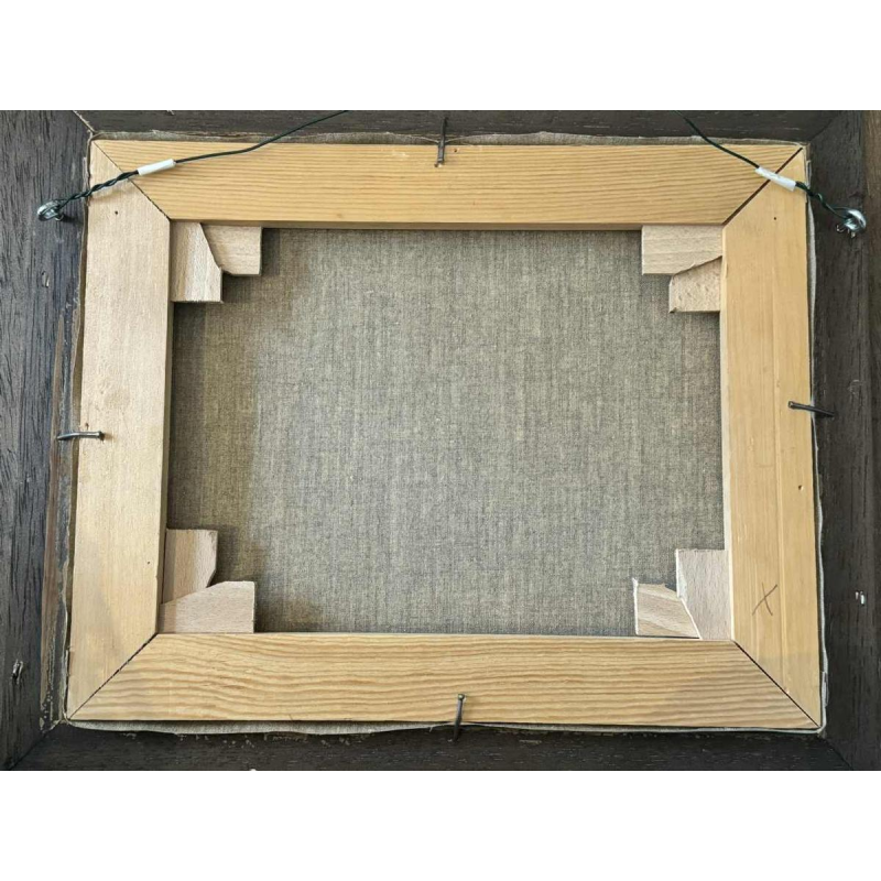 Marie-Louise BATARDY (1943-): «At the chemistry » painting oil on canvas