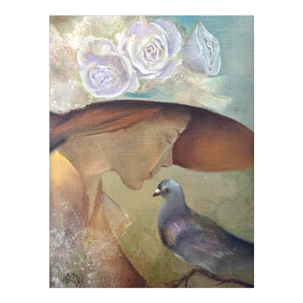 Albert de Villeroux ‘Le Secret’ painting oil on canvas, 20th century