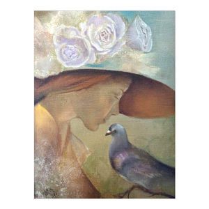 Albert de Villeroux “Le Secret” schilderij olieverf op doek, 20e eeuw