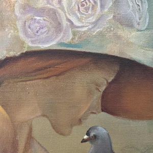 Albert de Villeroux ‘Le Secret’ painting oil on canvas, 20th century