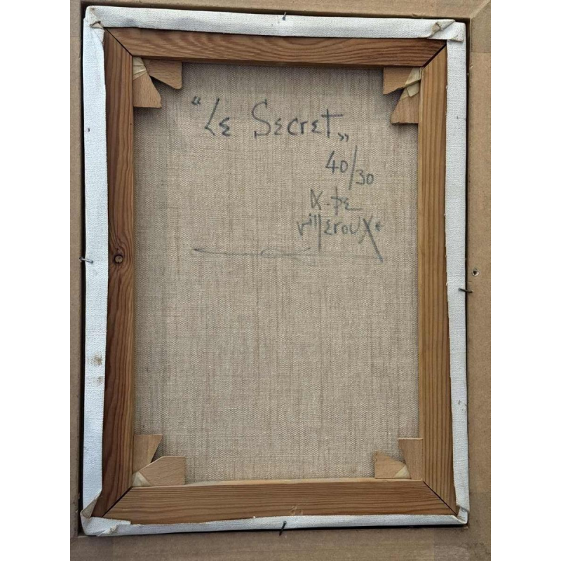 Albert de Villeroux “Le Secret” schilderij olieverf op doek, 20e eeuw