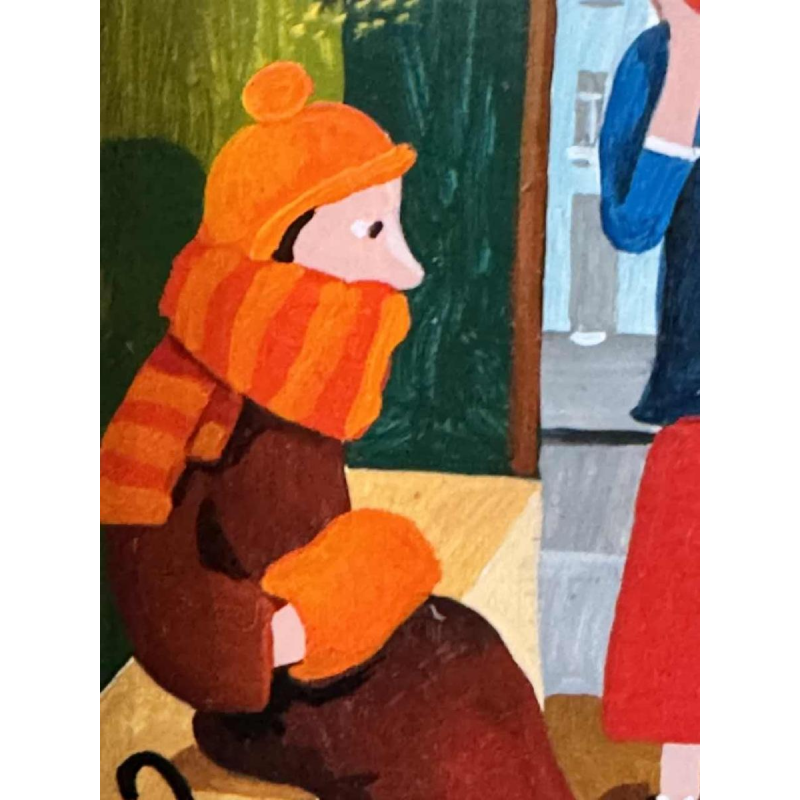 Marie-Louise BATARDY « Aan de apotheek » schilderij olie op doek