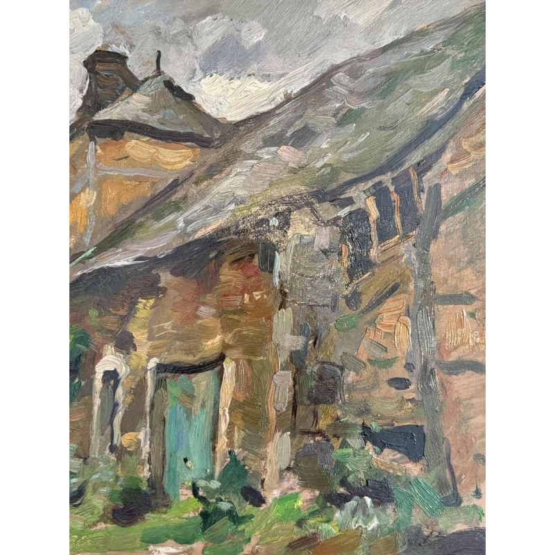 José WOLFF "Ardense boerderij" olieverf op paneel