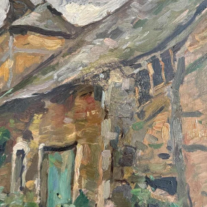 José WOLFF "Ardennes farmhouse" oil on panel