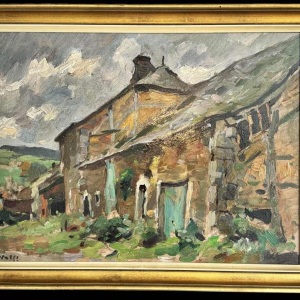 José WOLFF "Ardense boerderij" olieverf op paneel
