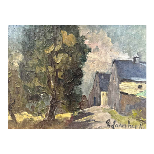 Marie LAMBREXHE "Ardenne landscape" painting oil on canvas