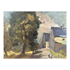 Marie LAMBREXHE "Ardenne landscape" painting oil on canvas