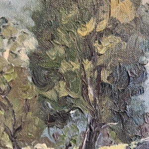 Marie LAMBREXHE "Ardenne landscape" painting oil on canvas