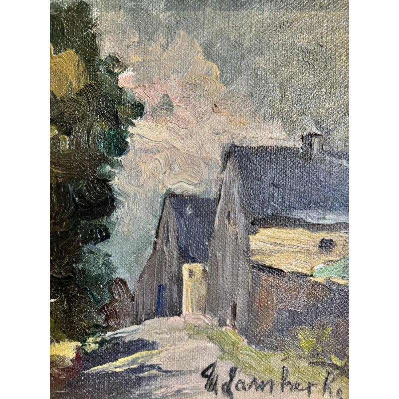 Marie LAMBREXHE «Paysage d'Ardenne» peinture huile sur toile