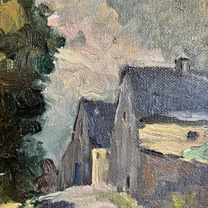 Marie LAMBREXHE «Paysage d'Ardenne» peinture huile sur toile