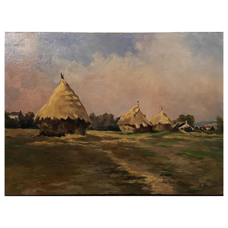 Émile ROULIN (rond1958)« Hooimaal in een Mosan- of Condruziaans landschap »