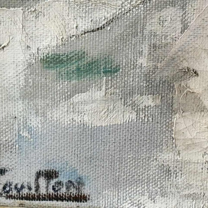 Georges BOUILLON (1891-1943): « Chasseur et son chien dans la neige » peinture