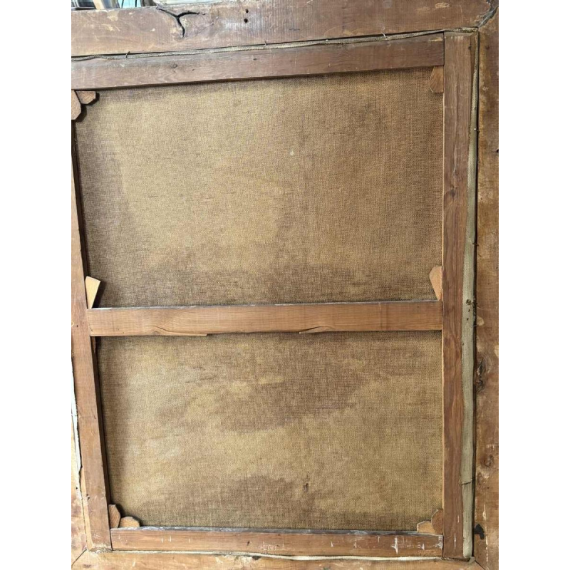 Georges BOUILLON (1891-1943): « Chasseur et son chien dans la neige » peinture