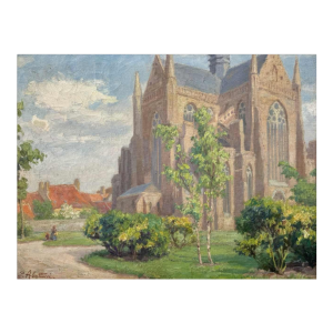 Pierre Abattucci (1871-1942): « Église Sainte Walburge à Furnes » peinture
