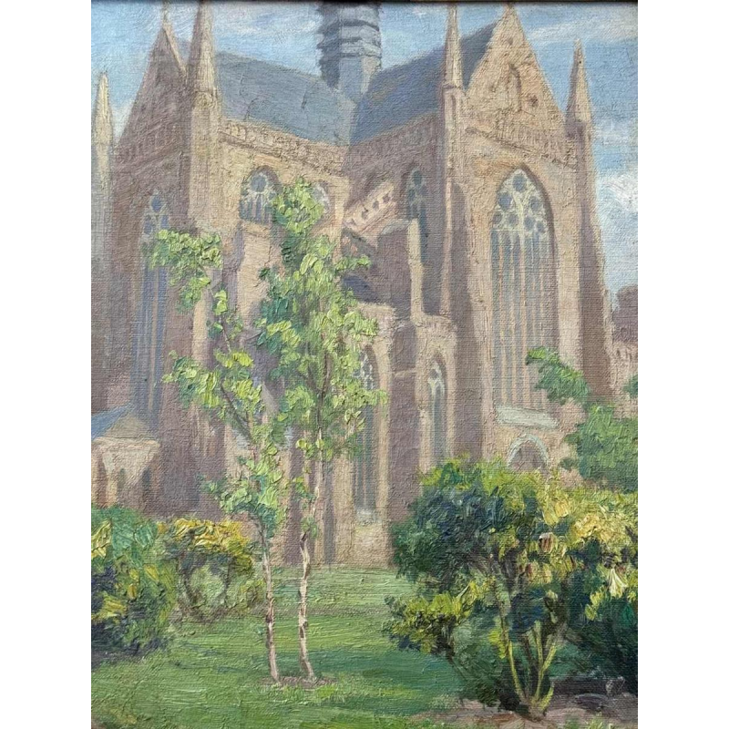 Pierre Abattucci (1871-1942): « Church of Saint Walburge in Furnes » painting