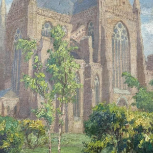 Pierre Abattucci (1871-1942): « Église Sainte Walburge à Furnes » peinture