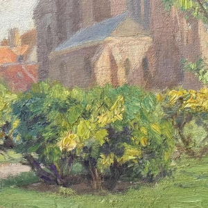 Pierre Abattucci (1871-1942): " Veurne Sint Walburgiskerk " schilderij