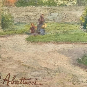 Pierre Abattucci (1871-1942): « Church of Saint Walburge in Furnes » painting