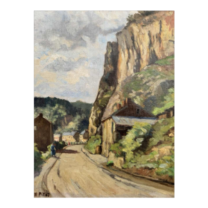 Nicolas PITOT « Comblain-au-Pont » tableau huile sur toile