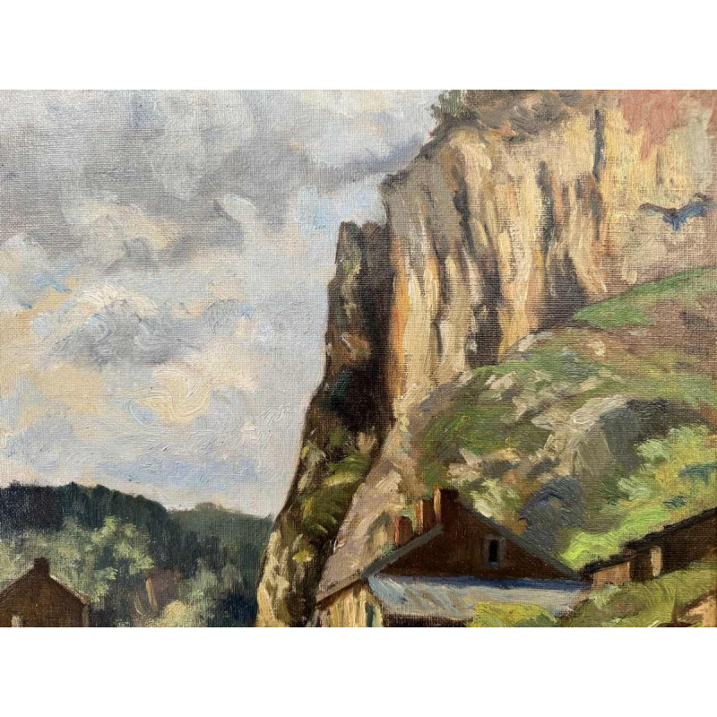 Nicolas PITOT « Comblain-au-Pont » painting oil on canvas