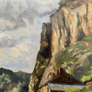 Nicolas PITOT « Comblain-au-Pont » schilderij olie op doek