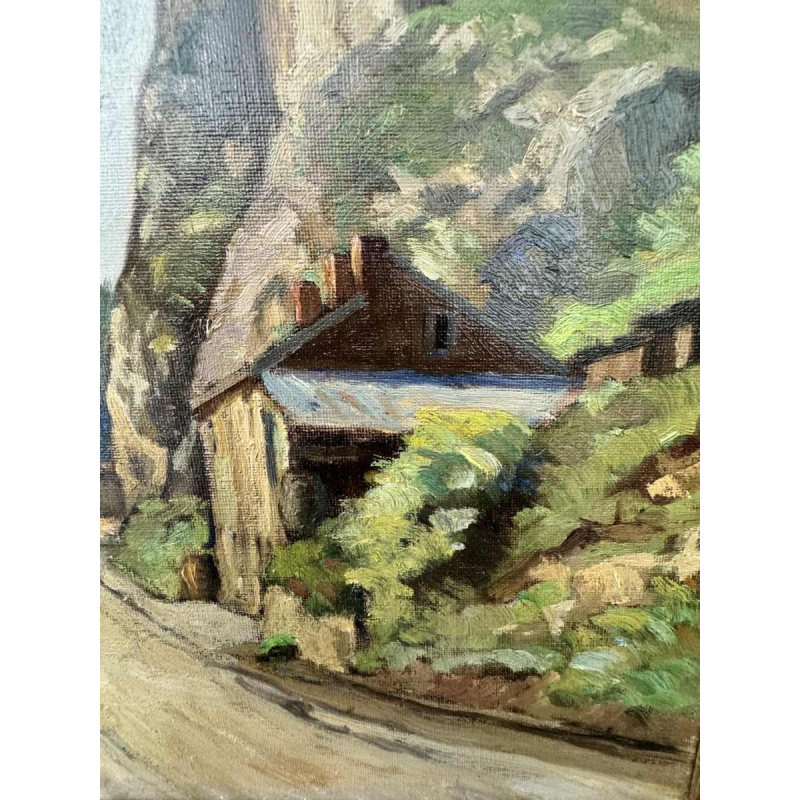 Nicolas PITOT « Comblain-au-Pont » schilderij olie op doek