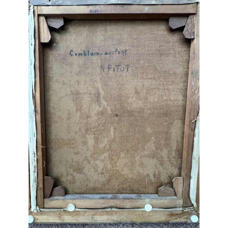 Nicolas PITOT « Comblain-au-Pont » tableau huile sur toile