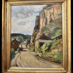 Nicolas PITOT « Comblain-au-Pont » painting oil on canvas