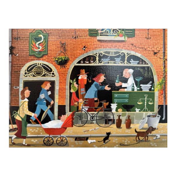 Marie-Louise BATARDY (1943-): «Street of the chemistry » painting