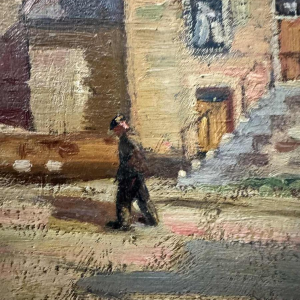 Nicolas PITOT (1890-1971): « Comblain-au-Pont et la tour Saint Martin » peinture