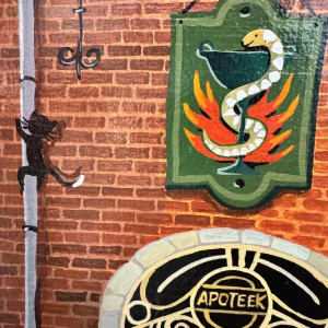 Marie-Louise BATARDY (1943-): « Rue de la pharmacie » peinture