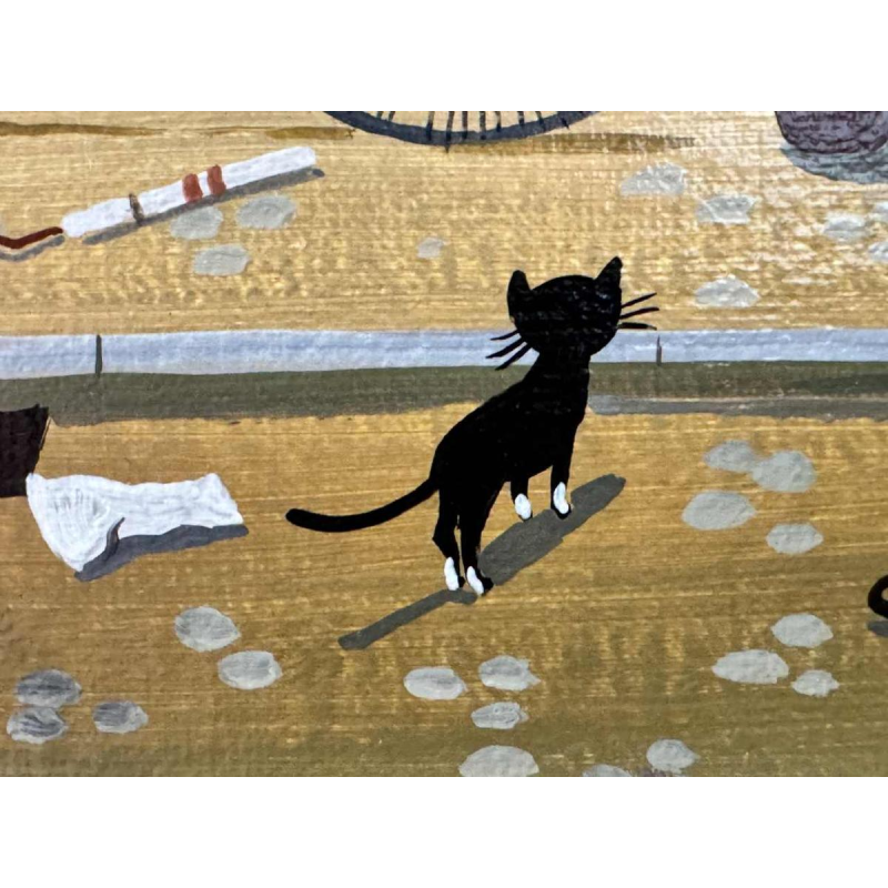 Marie-Louise BATARDY (1943-): « Straat van de apotheek » schilderij