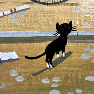 Marie-Louise BATARDY (1943-): « Straat van de apotheek » schilderij