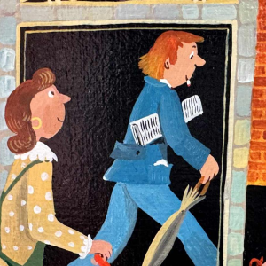 Marie-Louise BATARDY (1943-): « Rue de la pharmacie » peinture