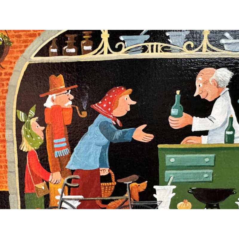 Marie-Louise BATARDY (1943-): «Street of the chemistry » painting