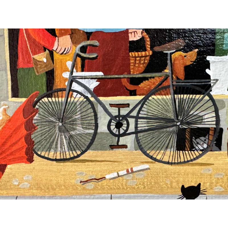 Marie-Louise BATARDY (1943-): « Straat van de apotheek » schilderij