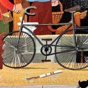 Marie-Louise BATARDY (1943-): « Straat van de apotheek » schilderij