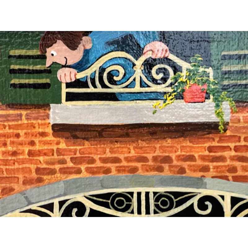 Marie-Louise BATARDY (1943-): « Straat van de apotheek » schilderij